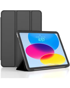 Mobigear Tri-Fold Gel iPad 11 (2025) Hoes TPU,Kunstleer Bookcase - Zwart