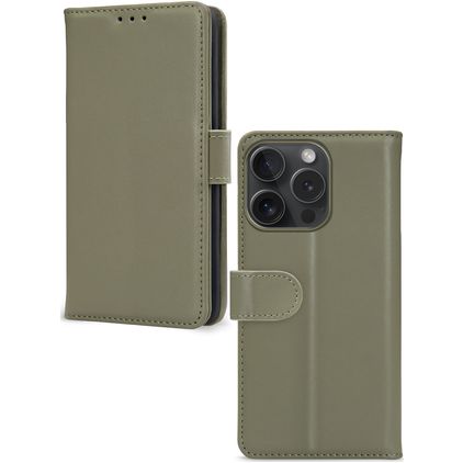 Mobilize Premium Gelly Wallet iPhone 15 Pro Hoesje Bookcase Portemonnee - Groen