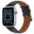 Mobigear Genova Leren Apple Watch Bandje Gespsluiting - 42/41/40/38 mm - Zwart