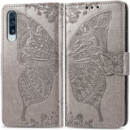 Mobigear Butterfly Samsung Galaxy A50 Hoesje Bookcase Portemonnee - Grijs