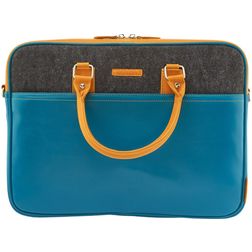 Valenta Laptop leather Echt Leer Laptop Aktetas 15.6 inch Laptoptas + Handvat - Ocean Blue