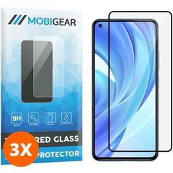 Mobigear Premium Xiaomi Mi 11 Lite Glazen Screenprotector - Case Friendly - Zwart (3-Pack)