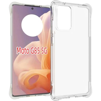 Mobigear Cushion Doorzichtig Motorola Moto G85 Hoesje Flexibel TPU Backcover - Transparant