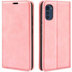 Mobigear Retro Slim Motorola Moto E32s Hoesje Bookcase Portemonnee - Roze