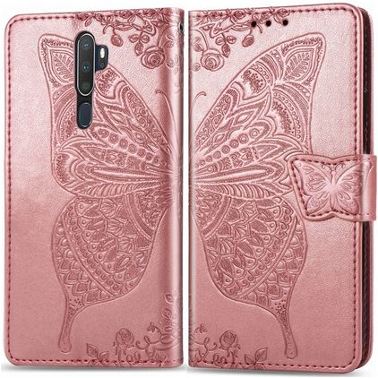 Mobigear Butterfly OPPO A5 (2020) Hoesje Bookcase Portemonnee - Roségoud