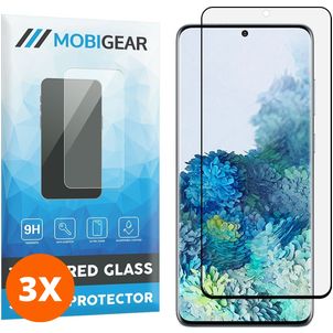 Mobigear Curved Samsung Galaxy S20 Plus Glazen Screenprotector - Case Friendly - Zwart (3-Pack)