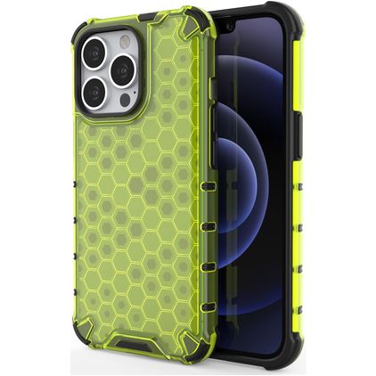 Mobigear Honeycomb iPhone 14 Hoesje Hardcase Backcover Shockproof - Groen