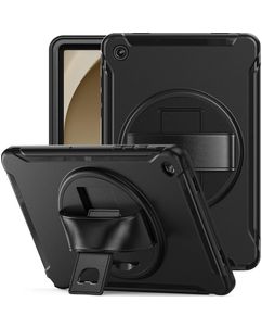 Mobigear SureGrip Samsung Galaxy Tab A9 Plus (2023) Hoes Hard Kunststof,Siliconen Backcover + Standaard - Zwart