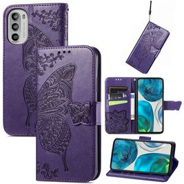Mobigear Butterfly Motorola Moto G52 Hoesje Bookcase Portemonnee - Paars