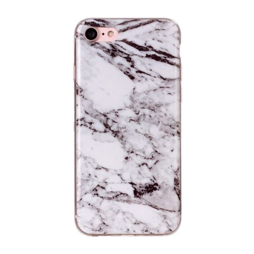 Mobigear Marble iPhone SE (2020) Hoesje Flexibel TPU Backcover - Wit