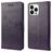 Mobigear Flowers iPhone 14 Pro Hoesje Bookcase Portemonnee - Paars