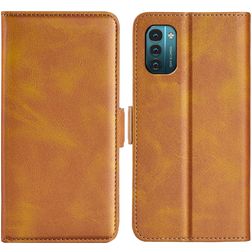 Mobigear Slim Magnet Nokia G21 Hoesje Bookcase Portemonnee - Cognac