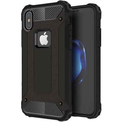 Mobigear Outdoor iPhone XS Hoesje Hardcase Backcover Shockproof - Zwart