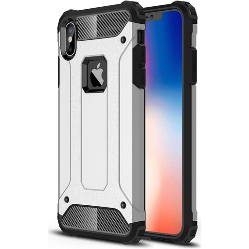 Mobigear Outdoor iPhone XS Max Hoesje Hardcase Backcover Shockproof - Zilver