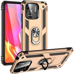 Mobigear Armor Ring Xiaomi Redmi 10C Hoesje Hardcase Backcover Shockproof met Ringhouder - Goud
