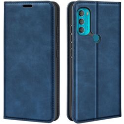 Mobigear Retro Slim Motorola Moto G71 5G Hoesje Bookcase Portemonnee - Blauw
