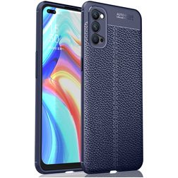 Mobigear Luxury OPPO Reno 4 Hoesje Flexibel TPU Backcover - Blauw