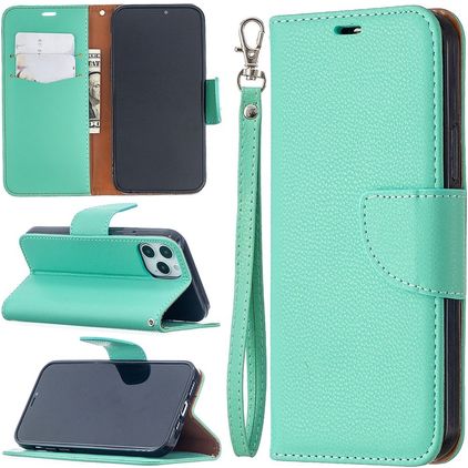 Mobigear Excellent iPhone 12 Hoesje Bookcase Portemonnee - Turquoise
