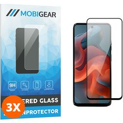 Mobigear Premium Motorola Moto G34 Glazen Screenprotector - Case Friendly - Zwart (3-Pack)