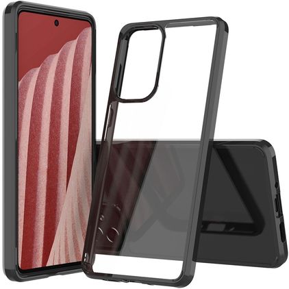 Mobigear Crystal Samsung Galaxy A73 Hoesje Hardcase Backcover - Transparant / Zwart