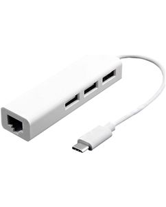 Mobigear USB-C naar Ethernet / USB-A Hub - Wit