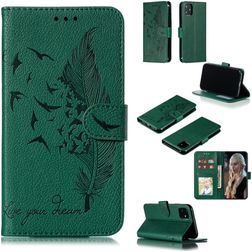 Mobigear Feather iPhone 11 Hoesje Bookcase Portemonnee - Groen