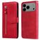 Mobigear Zipper iPhone 17 Pro Max Hoesje Bookcase Portemonnee - Rood
