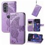 Mobigear Butterfly Motorola Edge (2022) Hoesje Bookcase Portemonnee - Paars