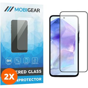 Mobigear Premium Samsung Galaxy A55 Glazen Screenprotector - Case Friendly - Zwart (2-Pack)