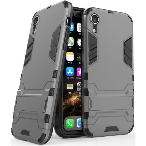 Mobigear Armor Stand iPhone XR Hoesje Hardcase Backcover Shockproof met Standaard - Grijs