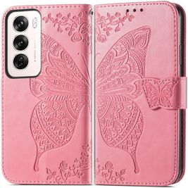 Mobigear Butterfly OPPO Reno 12 Pro Hoesje Bookcase Portemonnee - Roze