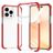 Mobigear Full Bumper iPhone 14 Plus Hoesje Hardcase Backcover Shockproof - Transparant / Rood