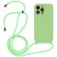 Mobigear Lanyard iPhone 14 Pro Siliconen Hoesje met koord - Groen