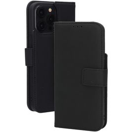 Mobiparts Wallet iPhone 15 Pro Max MagSafe Hoesje Echt Leer Bookcase Portemonnee - Zwart