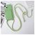 Mobigear Lanyard Card iPhone 15 Siliconen Hoesje met koord en Pasjeshouder - Groen