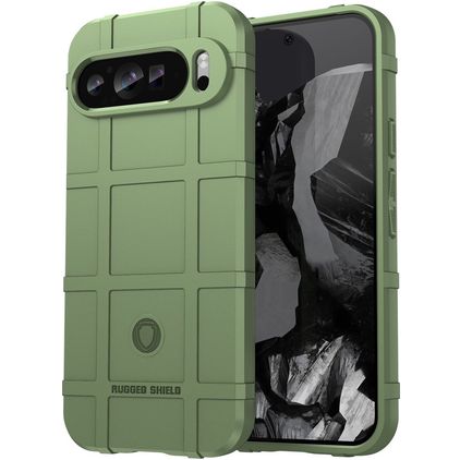 Mobigear Rugged Shield Google Pixel 9 Pro Hoesje Flexibel TPU Backcover Shockproof - Groen