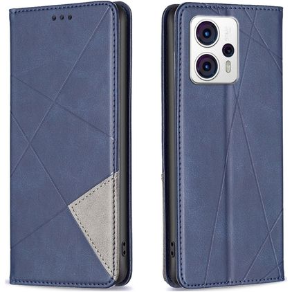 Mobigear Rhombus Slim Motorola Moto G53 5G Hoesje Bookcase - Blauw