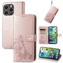 Mobigear Clover iPhone 15 Pro Hoesje Bookcase Portemonnee - Roségoud