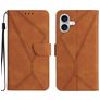 Mobigear Stitch iPhone 17 Hoesje Bookcase Portemonnee - Bruin