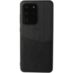 Valenta Card Slot Samsung Galaxy S20 Ultra Hoesje Echt Leer Backcover met Pasjeshouder - Zwart