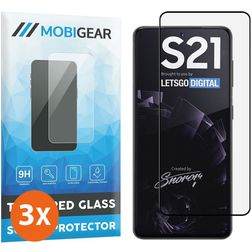 Mobigear Premium Samsung Galaxy S21 Glazen Screenprotector - Case Friendly - Zwart (3-Pack)