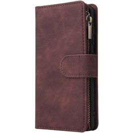 Mobigear Zipper Samsung Galaxy A41 Hoesje Bookcase Portemonnee - Bruin