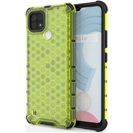Mobigear Honeycomb Realme C21 Hoesje Hardcase Backcover Shockproof - Groen