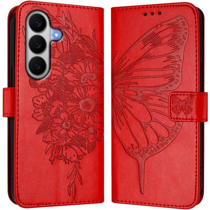 Mobigear Butterfly Samsung Galaxy A27 Hoesje Bookcase Portemonnee - Rood