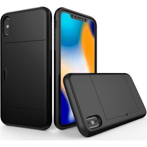 Mobigear Card iPhone XS Max Hoesje Hardcase Backcover Shockproof met Pasjeshouder - Zwart