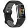 Mobigear Sport Dual Siliconen Fitbit Charge 5 Bandje Druksluiting - Zwart / Grijs