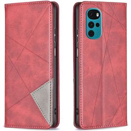Mobigear Rhombus Slim Motorola Moto G22 Hoesje Bookcase - Rood
