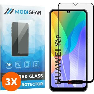 Mobigear Premium Huawei Y6p Glazen Screenprotector - Case Friendly - Zwart (3-Pack)
