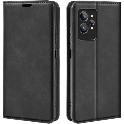 Mobigear Retro Slim Realme GT2 Pro Hoesje Bookcase Portemonnee - Zwart