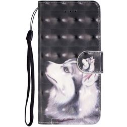 Mobigear Design iPhone 11 Pro Max Hoesje Bookcase Portemonnee - Husky
